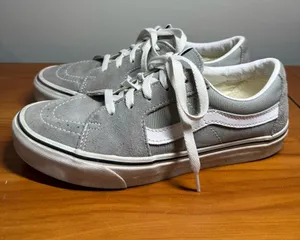 Vans Sk8‎ Low "Drizzle" Suede Sneaker Low Top Grey White Leather Skate W9 thumbnail 1