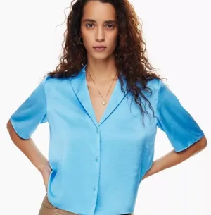 Aritzia Wilfred Blue button up thumbnail 1