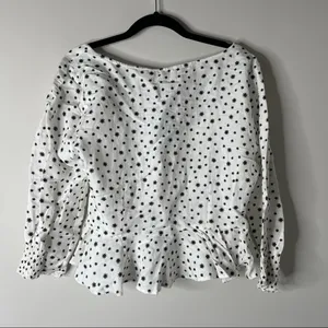 Rixo white stars sameera linen blend starry button down‎ blouse size large Black thumbnail 10