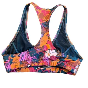 Free People Movement Free‎ Love Orange Floral Print Sports Bra Size XS thumbnail 4