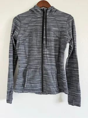 Lululemon Hooded Define Jacket Nulu Size 10 Mini Space Dye Nocturnal Teal W4BF8S thumbnail 2