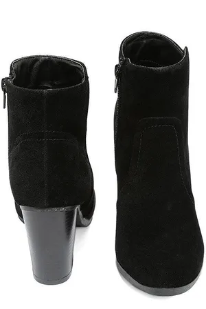 Lulu’s Aubrey Black Suede Ankle Booties thumbnail 2