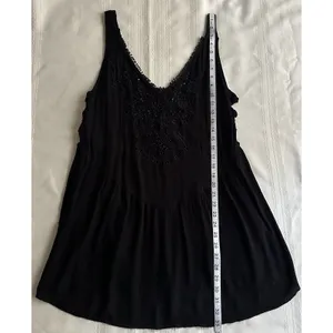 Intimately Free People DelphineEmbellished Slip Dress FlowySequin Black XS NWT thumbnail 10