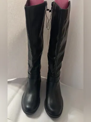 Style & Co Women’s Maliaa Buckled Tall Black Riding Boots - New - Size 7.5 thumbnail 3