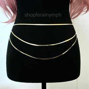 Gold Y2K Triple Layered Liquid Snake Chain Belt, Fits 17-38 Inches, X7GA1401 thumbnail 6