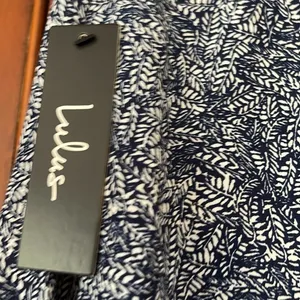 Lulu’s Tempest Navy Blue Print Wrap Maxi Skirt size XS thumbnail 7