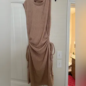 Ruched Tan Dress thumbnail 2