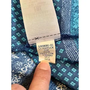 Gap Women’s Floral Blue Boho Peasant Blouse Size Medium thumbnail 10