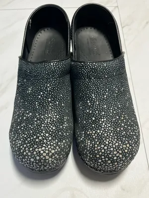Sanita The Original Danish Clog Black Pebble Print EU 39 7.5- 8 US thumbnail 1