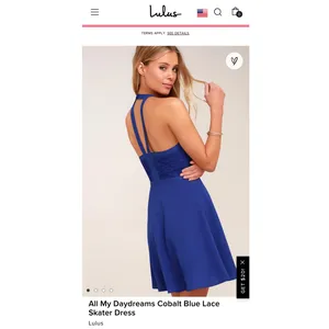Lulus All My Daydreams blue skater dress‎ sleeveless Lace bodice sz S thumbnail 12