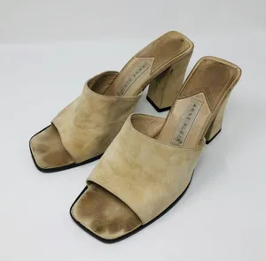 ANNE KLEIN tan suede heel 👡 slides thumbnail 2
