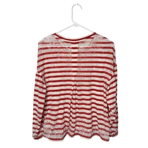 Z Supply Red and White Striped Long Sleeve Crewneck Top Size M thumbnail 2