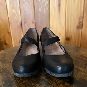 Dansko Shoes Lanie Mary Jane Wedge Black Nubuck Leather Womens‎ 41 US 10.5-11 thumbnail 3