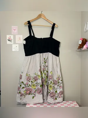 Disney princess dress floral vintage look casual fancy elegant 3X plus size blac thumbnail 6
