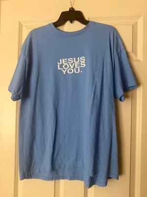 Jesus Loves You Gildan Tee blue thumbnail 1