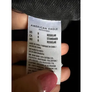 American Eagle 90s Boyfriend Jeans Womens 8 Black Highest Rise Distressed Grunge thumbnail 5