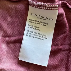 American Eagle V Neck Top Purple Tie Dye Wine Pink thumbnail 7