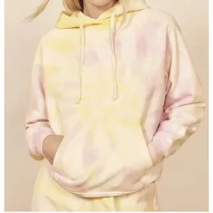 Reformation Tanner Hoodie Pastel Tie Dye Organic Cotton Creamsicle Sz L thumbnail 1