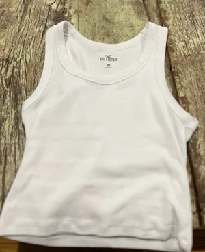 White Hollister Cropped Tank Top XS thumbnail 1