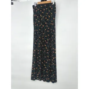 LuLaRoe Maxi Skirt XXS Black Floral Foldover Waist Boho Long Casual Stretch thumbnail 4