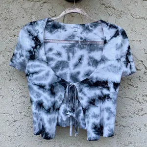 Garage size medium tie dye grey blue open front tie cardigan thumbnail 1