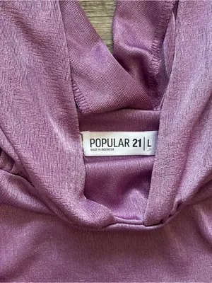 Popular 21 Purple Shimmer Plunging V-Neck Ruched Crop Top L Going Out Party Club thumbnail 2