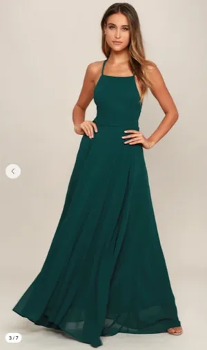 LULUS Sexy Chic Flowy Strappy Back Prom Romantic Flowy Bridesmaid Wedding Formal thumbnail 1