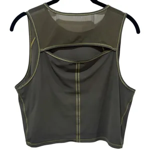 LuLuLemon Olive Green Mesh Detail Athletic Tennis Pickleball‎ Crop Tank Size S/M thumbnail 6