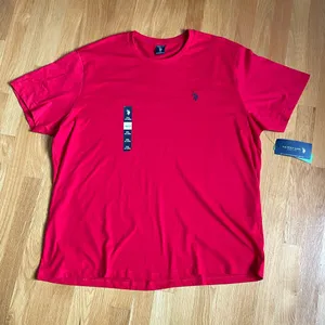 U.S. Polo Assn. Men’s Crew Neck T-Shirt Red 2XL Short Sleeve 100% Cotton NWT thumbnail 1