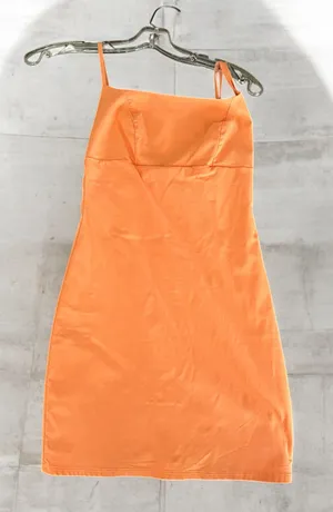 Blue Blush  orange mini dress size small  thumbnail 1
