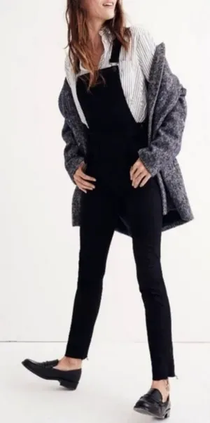 Madewell Black Skinny Raw Hem‎ Overalls thumbnail 1