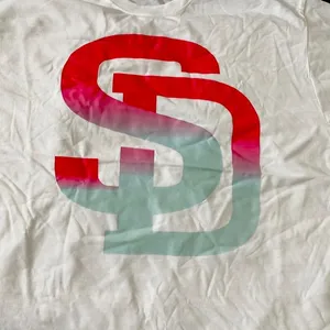 NWOT White 100% Cotton SD (San Diego) Graphic T-Shirt XL thumbnail 2