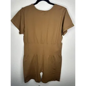 Source Unknown NEW Summer Mae Maternity Bodysuit Womens XXL Brown Compression Ribbed Sculpting thumbnail 4