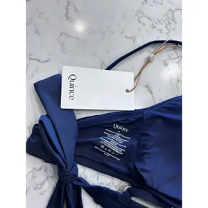 NWT Quince Deep Navy Italian Scoop Neck Bikini Top Size Medium thumbnail 5