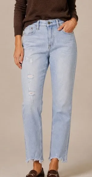 Rag & bone Womens Dre Low Rise Slim Boyfriend Jeans Size 24 Light Wash Blue 90s thumbnail 1