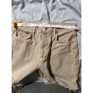 Citizens of Humanity Marlow Size 28 Tan Khaki Raw Hem Shorts High Rise 6" FLAW thumbnail 9