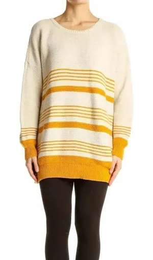 Urban Outfitters BDG Cream and Yellow Striped Oversized Sweater Women’s XS thumbnail 1