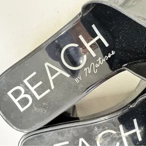 Matisse Beach Black Rubber Slides Chunky Heel Womens 9 Sandal Casual Beachy Shoe thumbnail 3