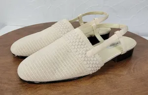 Corsina Louise Women Sandals Size 10 Cream Woven Closed Toe Slingback Mule Flats thumbnail 1