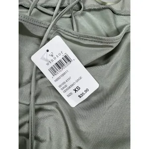 Windsor Sage Green Ruched Lace Up Back Asymmetrical Mini Dress XS thumbnail 6