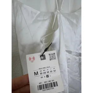NWT Zara White Satin Halter Asymmetrical Hem Top Medium Tie Back Quiet Luxury thumbnail 6