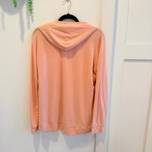 Weatherproof Vintage Women's Pastel Orange Gingham Lightweight Hoodie Size Large thumbnail 5