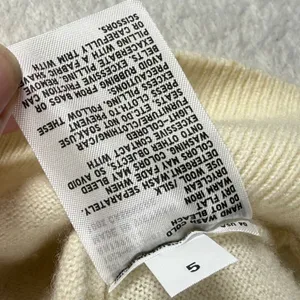Uniqlo 100% Cashmere Short Sleeve Mock Neck Sweater Cream 251-472977 S thumbnail 6