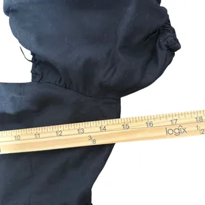 Chelsea & Violet Black Linen Blend Tiered Dress XS Open Back Puff Sleeve Mini thumbnail 9
