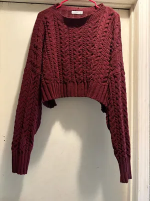 Arizona Maroon Cropped Sweater, XXXL thumbnail 1