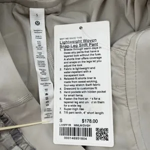 Lululemon Gray Breezy Pant Lightweight Woven Snap Leg Super Hi Rise Size S NEW thumbnail 6