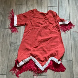 Elegant Red Fringe Dress Size M thumbnail 5
