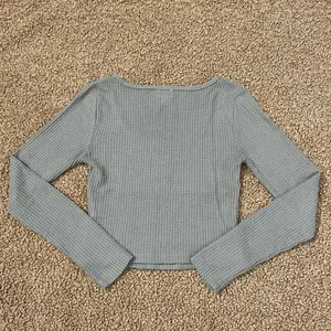 Cozie By Pink Rose Long Sleeve Waffle Knit Crop Top thumbnail 2