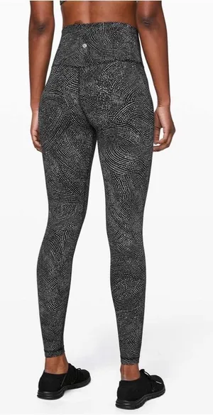 Lululemon Align Pant 28" in Free Spirit Ice Grey Black thumbnail 1