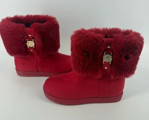 GBG Los Angeles Aleya G by Guess Red Faux Fur Cold Weather Winter Boots Women 6M thumbnail 1
